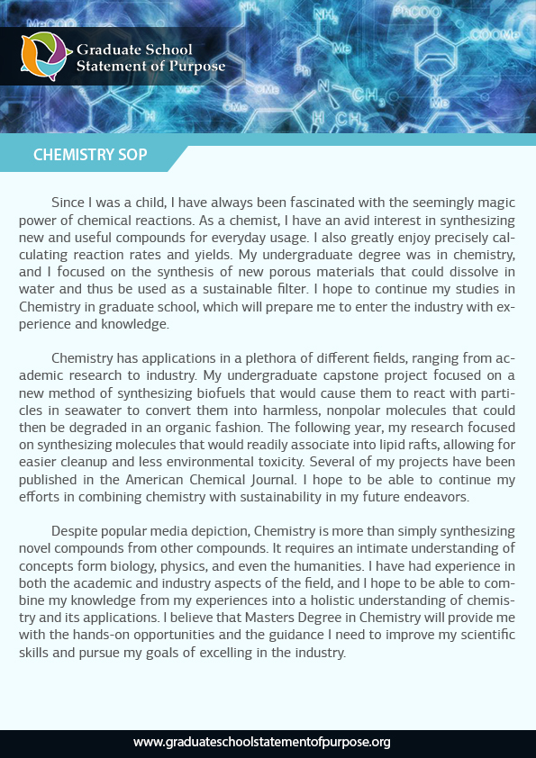 Statement of purpose chemistry
