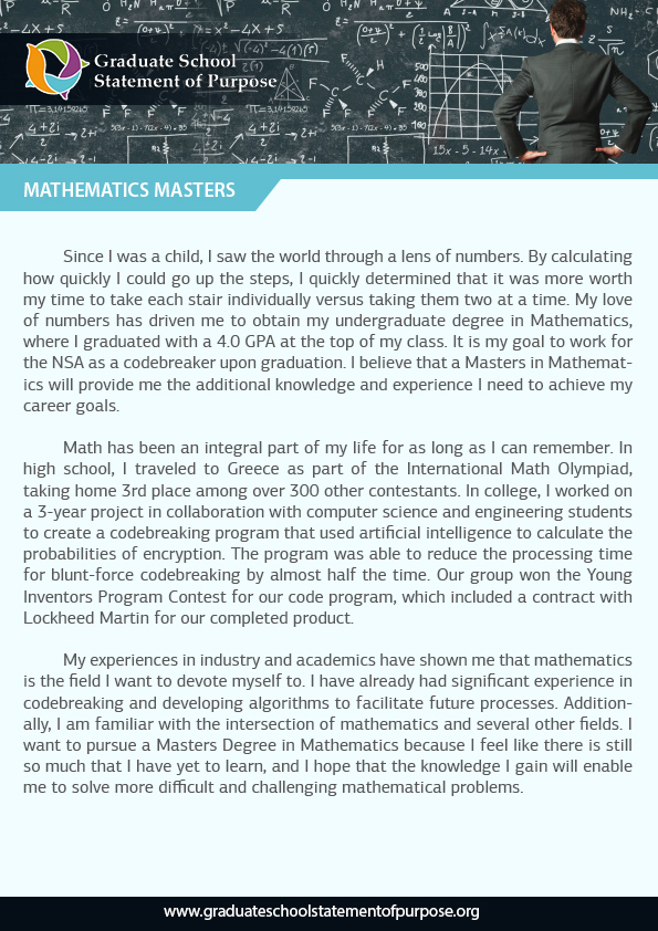 statement of purpose phd mathematics