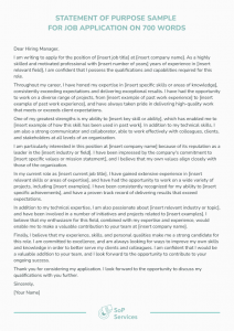 statement of purpose for job application statement of purpose for job application