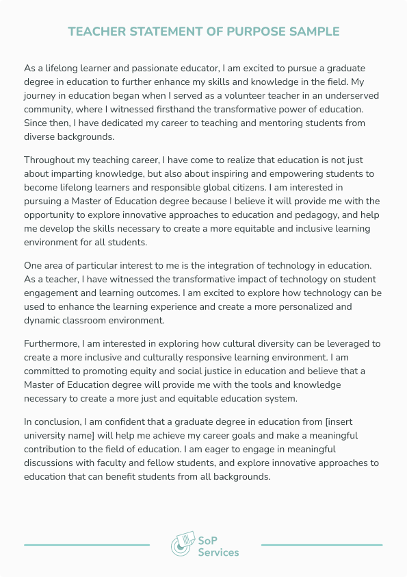 Get top teacher statement of purpose from admission experts