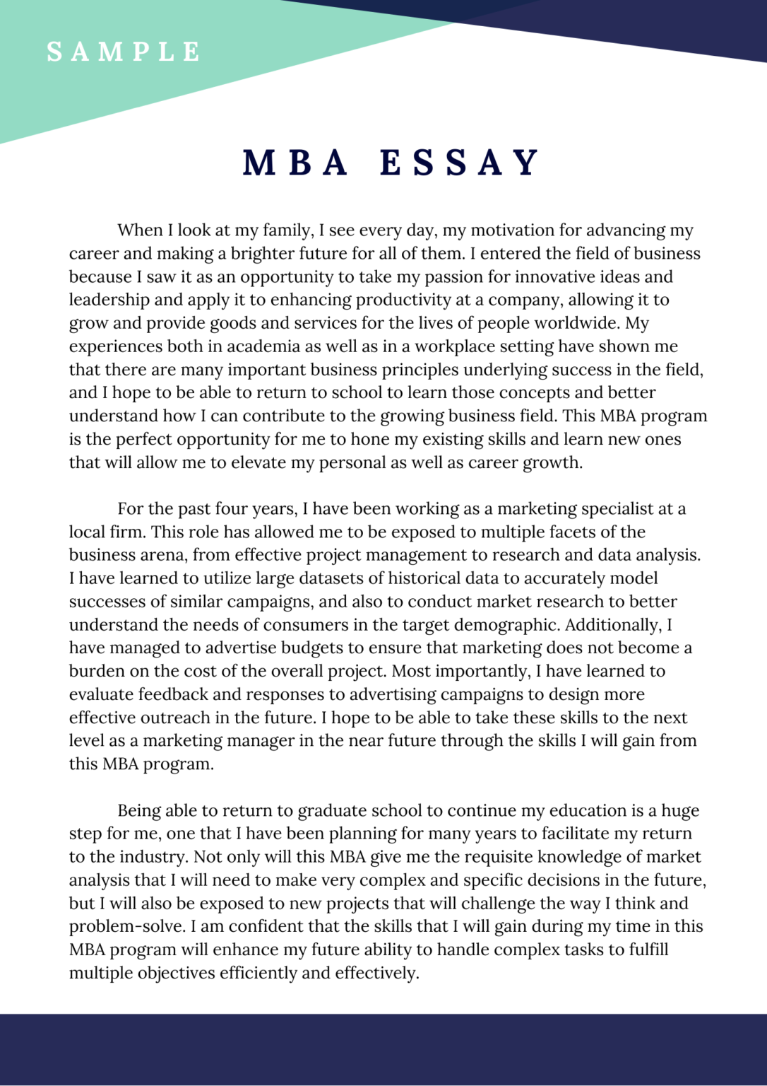 Top-Notch MBA Statement of Purpose Example To Impress the Committee