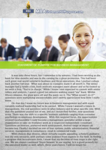 statement of purpose for business management