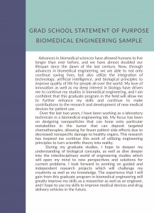 sample grad school statement of purpose biomedical engineering