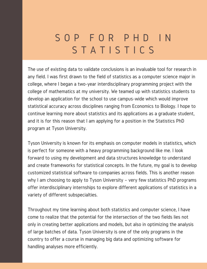 sample of statement of purpose for phd in statistics