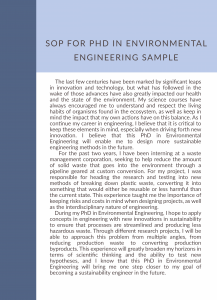 sample sop for phd in environmental engineering