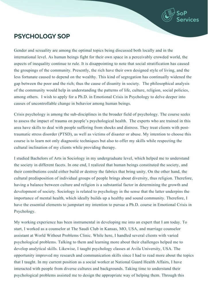 psychology statement of purpose psychology statement of purpose