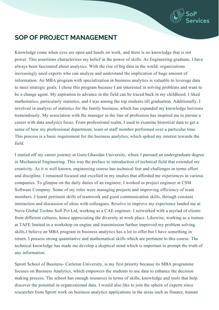 statement of purpose for project management statement of purpose for project management